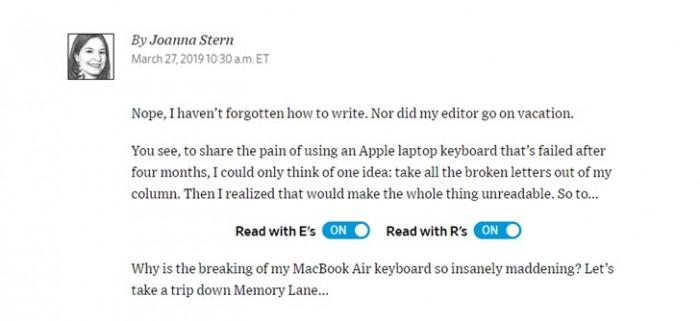 用户发现第三代MacBook键盘仍有问题 苹果致歉