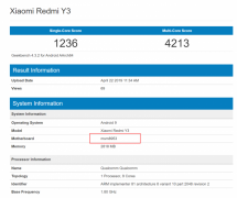 红米Y3现身GeekBench:搭载骁龙625