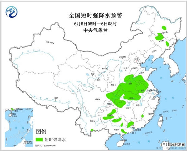 强对流天气蓝色预警 河南广东等9省市区有短时强降水