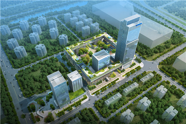 武汉经开区第一高楼封顶，两层回字型空中连廊