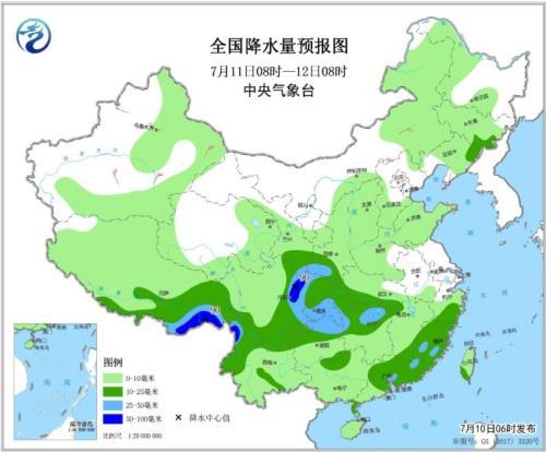 南方降水有所减弱 华北黄淮东北地区多雷阵雨天
