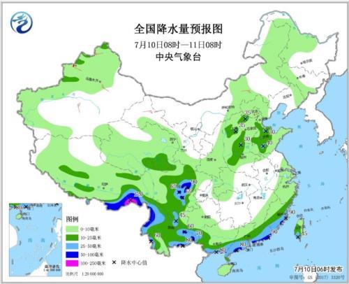 南方降水有所减弱 华北黄淮东北地区多雷阵雨天