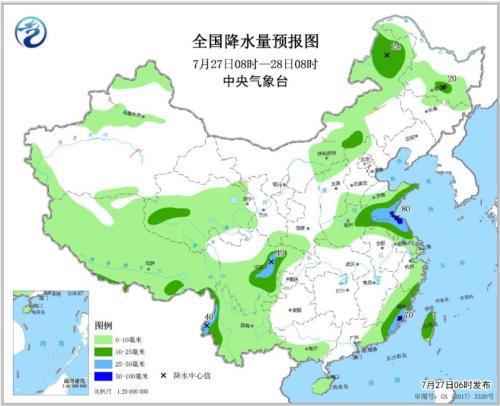 四川盆地至北方地区有中到大雨 华北等地有高温天气
