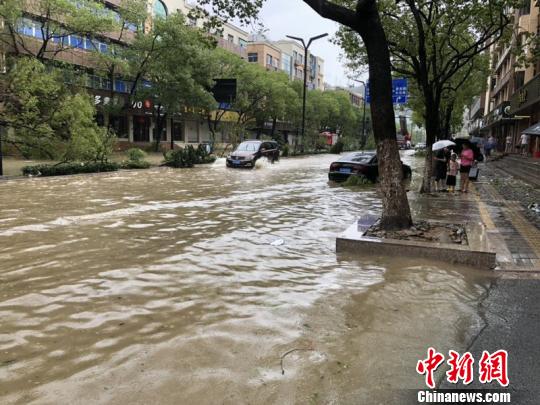 “利奇马”肆虐：浙南小城一片狼藉 雨量监测点