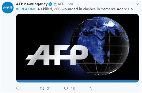 快讯！联合国消息：也门冲突已导致40死260伤，伤