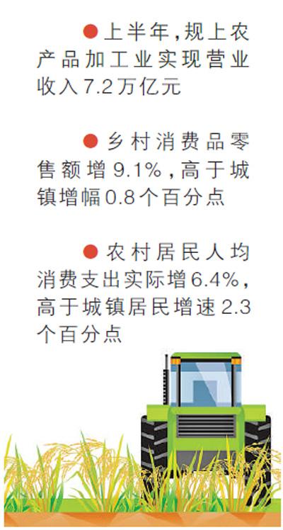 上半年农民收入增6.6% 农业农村经济稳中向好