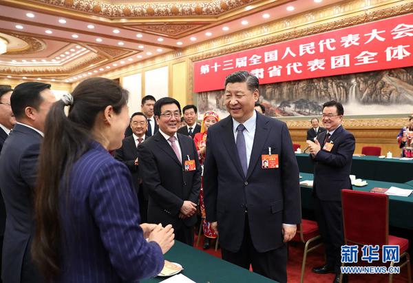 习近平李克强栗战书汪洋王沪宁赵乐际韩正分别参加全国人大会议一些代表团审议