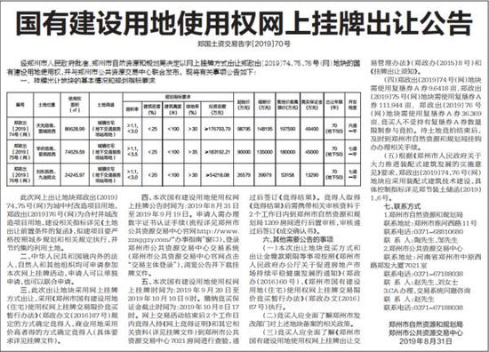 起始价21.54亿元!郑州278.26亩国有建设用地挂牌出让