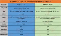 一图看懂华为Mate30/Mate 30 Pro:行货或5