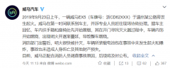 威马汽车EX5在温州自燃:整车燃烧 无人