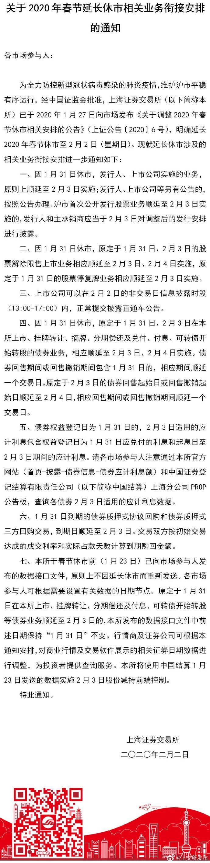 证监会：2月3日股市开市是权衡各种因素的结果
