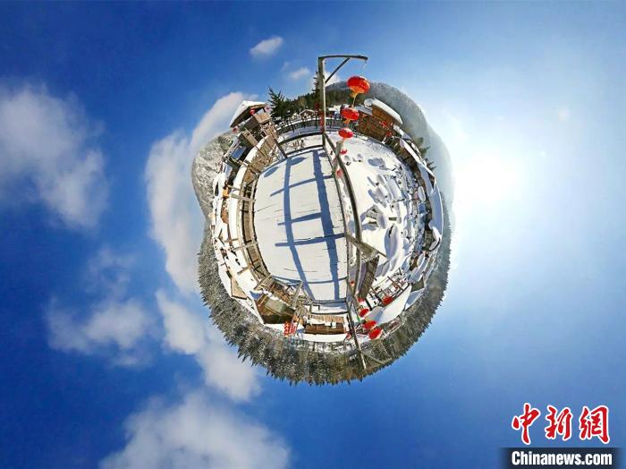 中国雪乡VR鸟瞰图 全景龙江供图 摄